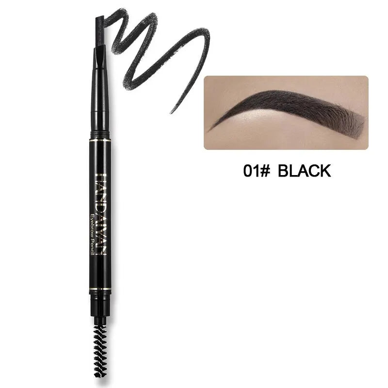 HANDAIYAN Eyebrow Pencil – Automatic Rotating Double-Head Triangle Pen, Long-Lasting Waterproof Makeup in 5 Natural Colors