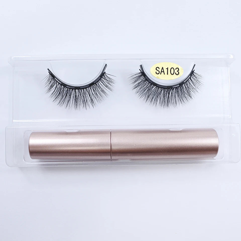 REDSIREN Magnetic Lashes & Eyeliner Kit – Reusable Magnetic False Eyelashes with 5 Pairs & 1 Tube Eyeliner