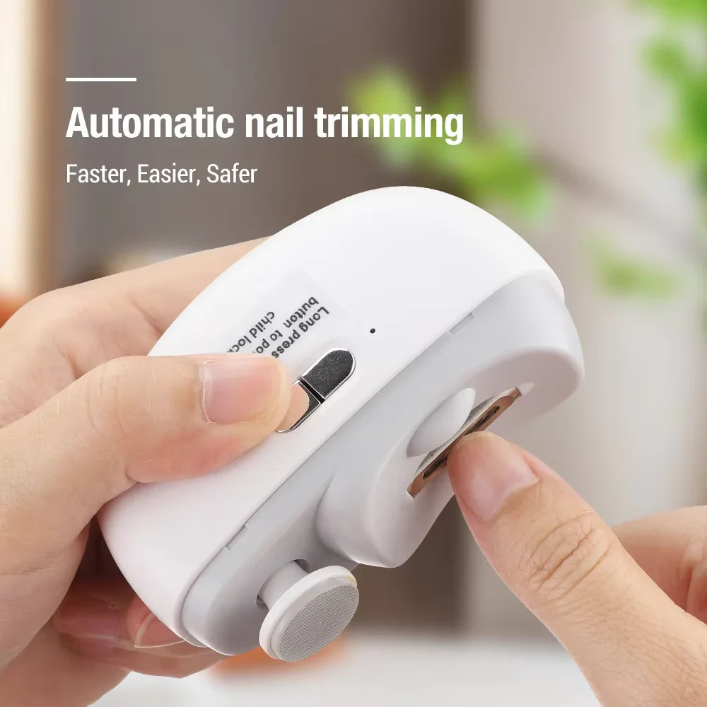 Electric Nail Clippers With Light Automatic Anicure Trimmer Adult Baby