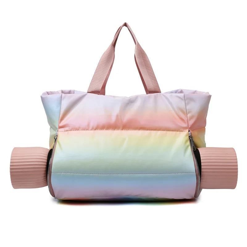 Yoga Mat Bag for Women - Large Capacity Gym Travel Tote with Wet-Dry Separation