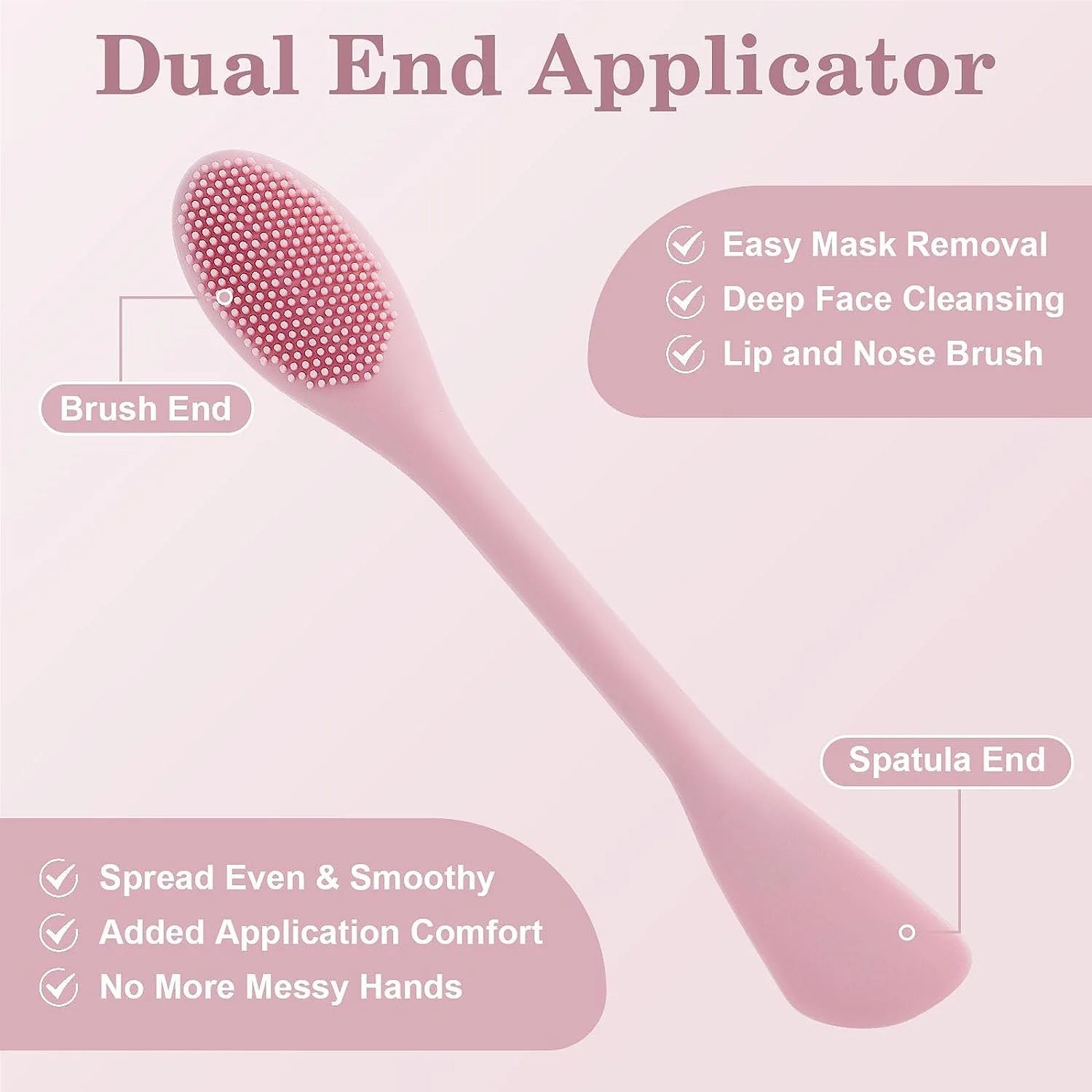 Double Headed Silicone Face Cleansing Scrubber Brush – Facial Mask Applicator & Makeup Brush for Skin Care