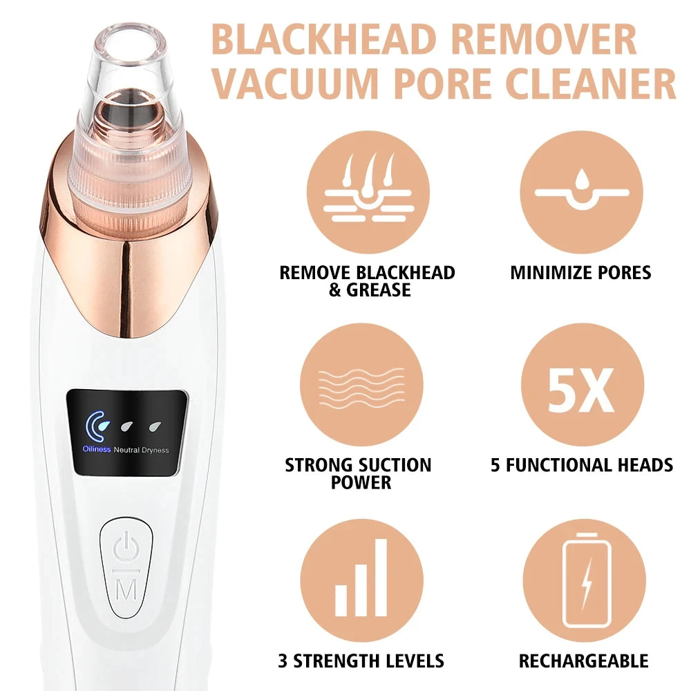 Electric Blackhead Remover | Vacuum Facial Cleaner for Deep Pore Cleansing & Black Spot Removal