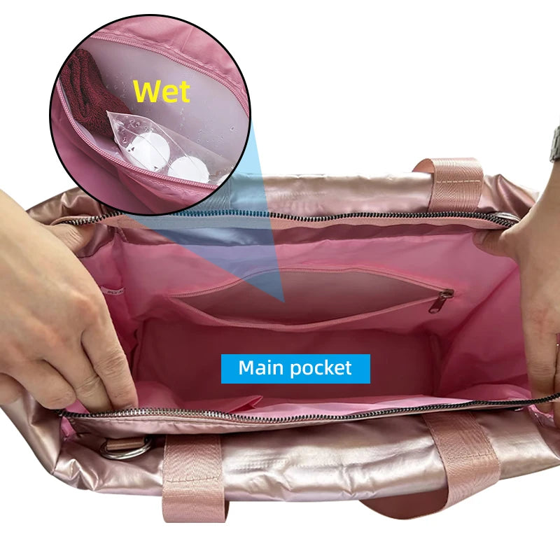 Yoga Mat Bag for Women - Large Capacity Gym Travel Tote with Wet-Dry Separation