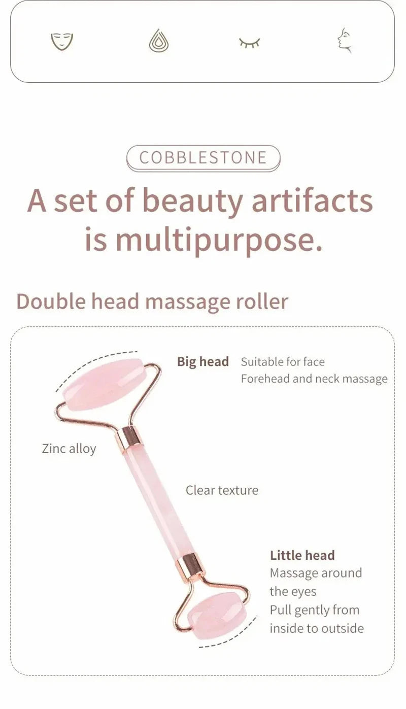 Face & Neck Massager Resin Roller – Double-Ended Beauty Scraping Stick for Relaxation, Blood Circulation, and Skin Care