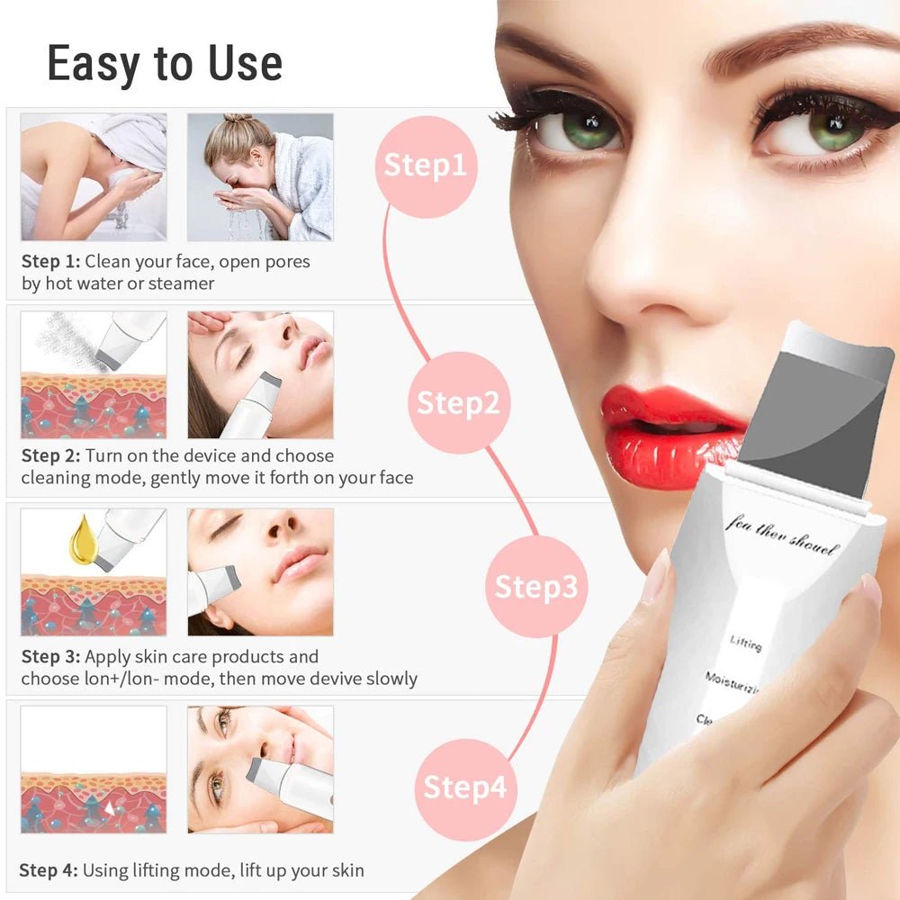 Ultrasonic Skin Scraper - Deep Pore Cleaner & Blackhead Remover