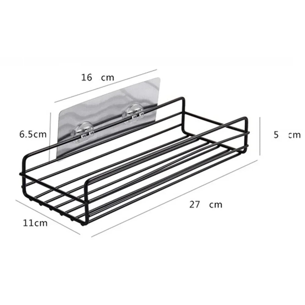 Bathroom Shelf Shower Wall Mount Shampoo Storage Holder with Suction Cup - No Drilling Kitchen Storage