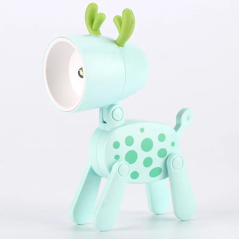 LED Night Light - Mini Folding Desk Lamp, Cute Pet Lights (Dog & Deer) Portable Night Light, Ideal Gift for Students and Living Room Decor