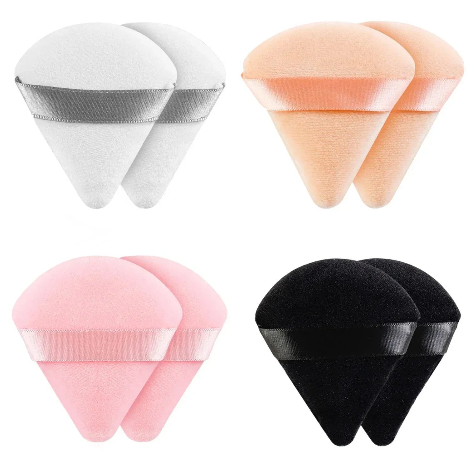 2 Pcs Triangle Powder Puff – Soft Velvet Makeup Sponge for Foundation Blending & Cosmetic Application