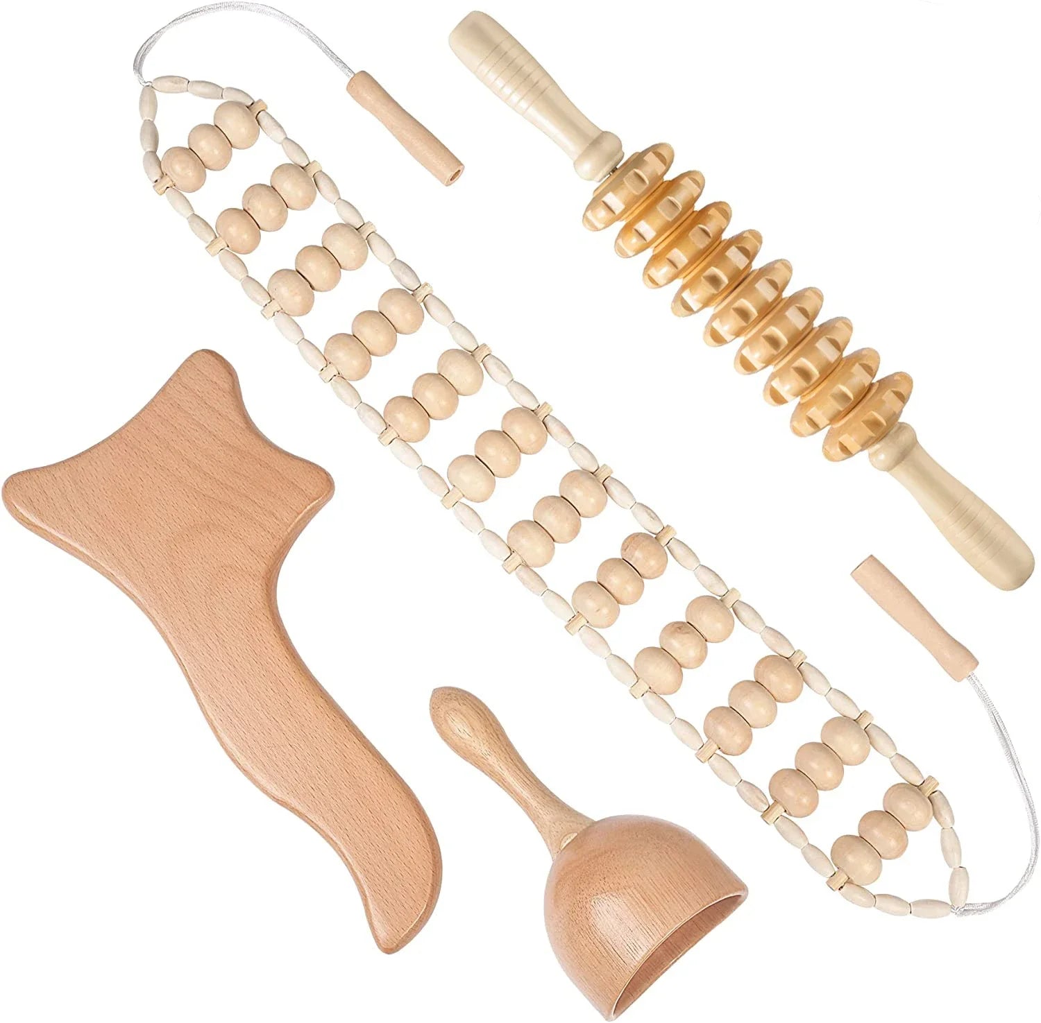 Wooden Therapy Massage Set – Anti-Cellulite & Body Slimming Gua Sha Tools (2/4/6/8PCS)