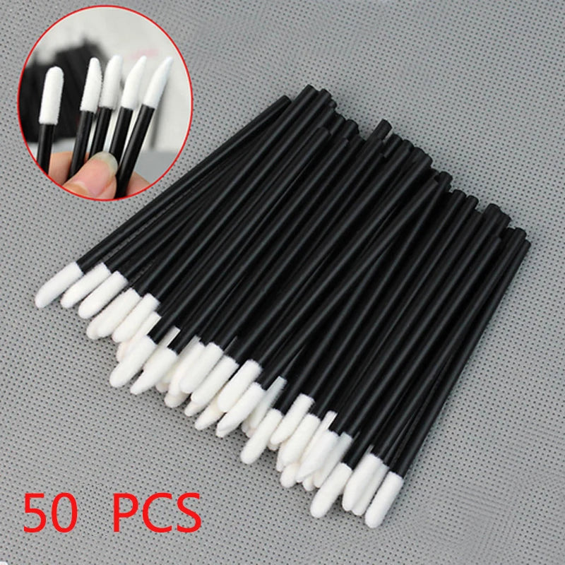 Disposable Makeup Brushes - Lip & Eyelash Applicators (5/50/100 Pcs)