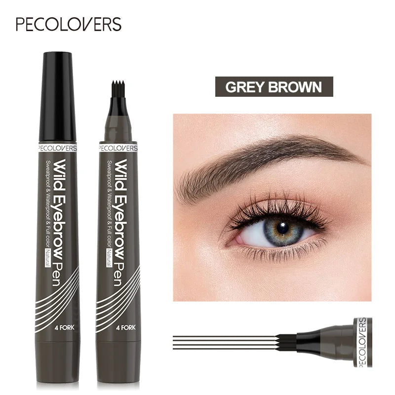 4-Point Eyebrow Pen – Long-Lasting Waterproof Liquid Microblading Tattoo Pencil for Natural Brows
