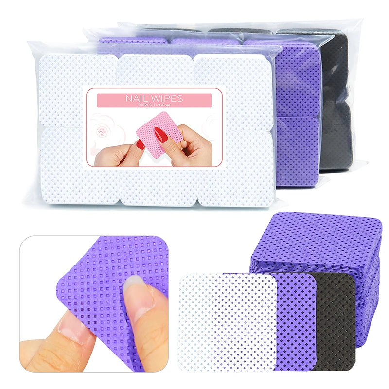 Lint-freeNail Polish Remover Gel Nail Wipes Nail Cotton Pads Manicure