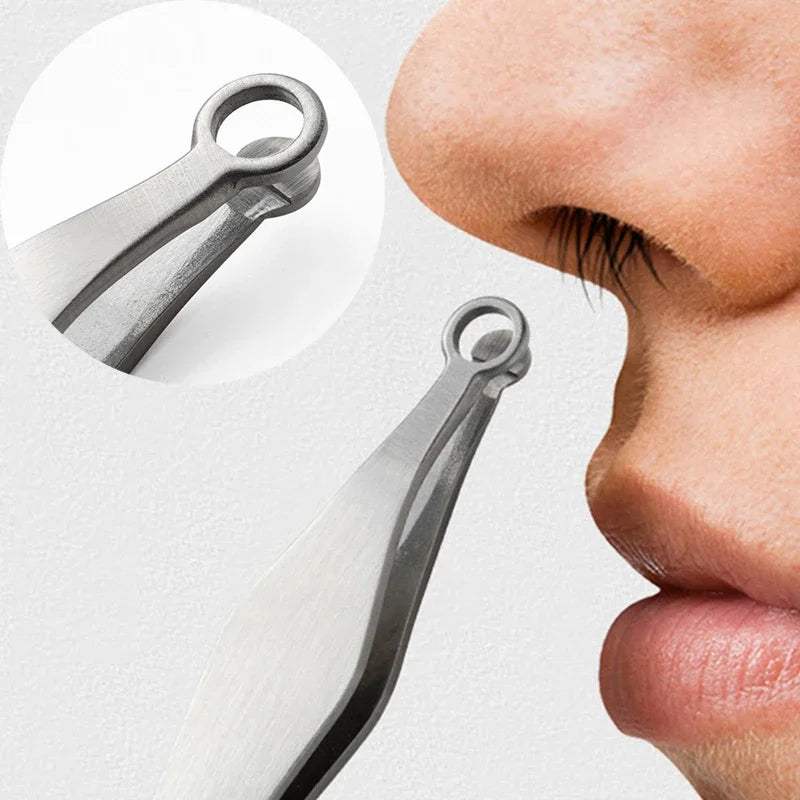 Universal Nose Hair Trimming Tweezers Stainless Steel Eyebrow Nose