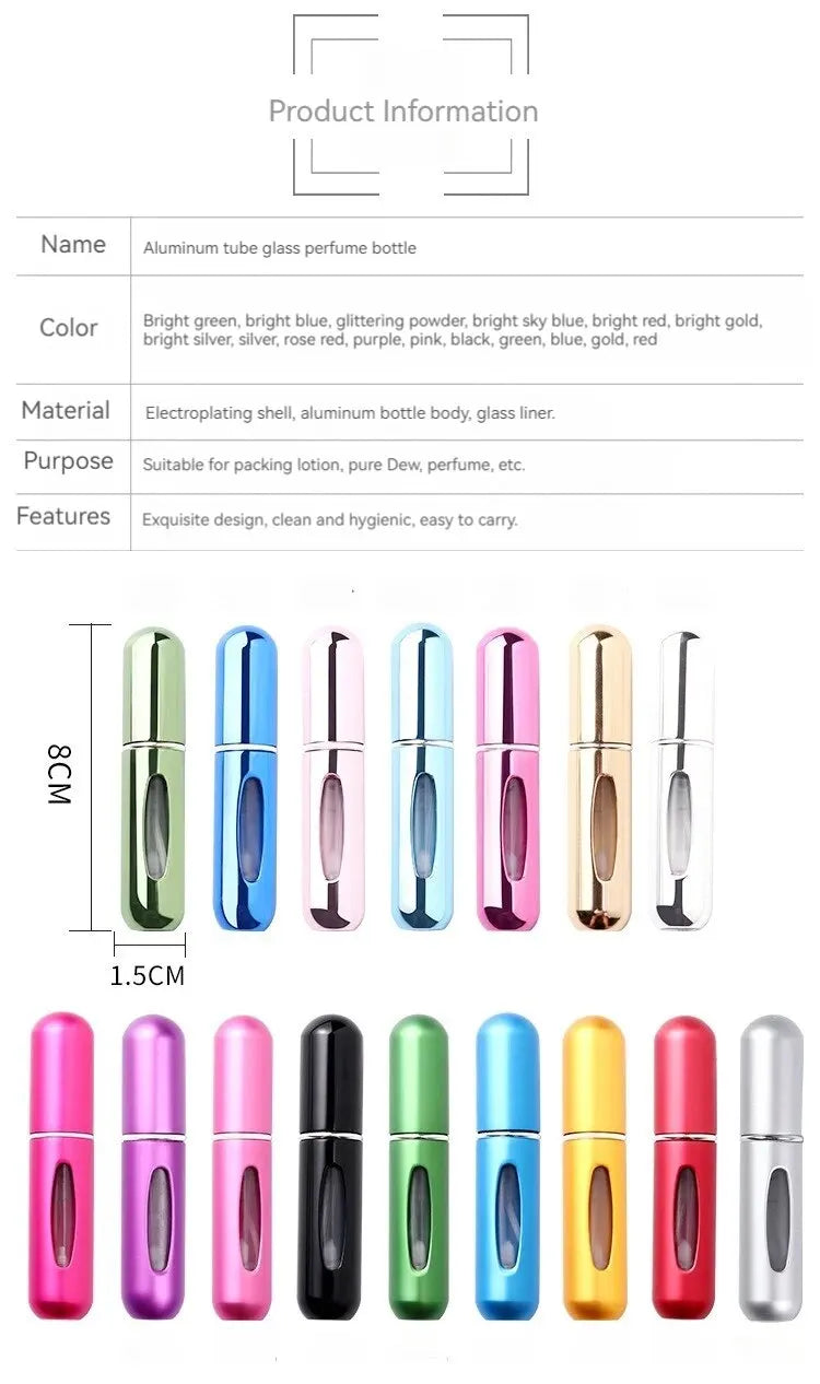 Portable Perfume Spray Bottle - Refillable & Travel (5ml)