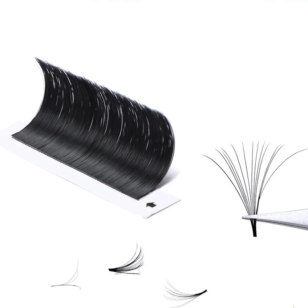 Camellia Eyelash Extensions – Natural Soft Auto Fan Bloom Magnetic Individual Lashes, Faux Mink Silk Fake Lashes