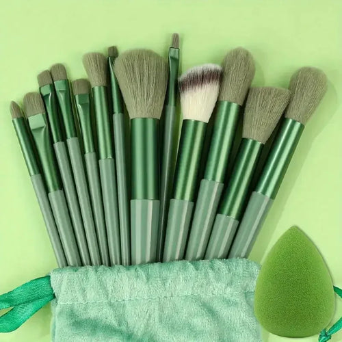 Premium Synthetic Nylon Bristle Makeup Brush Set - Soft, Gentle - 13pcs