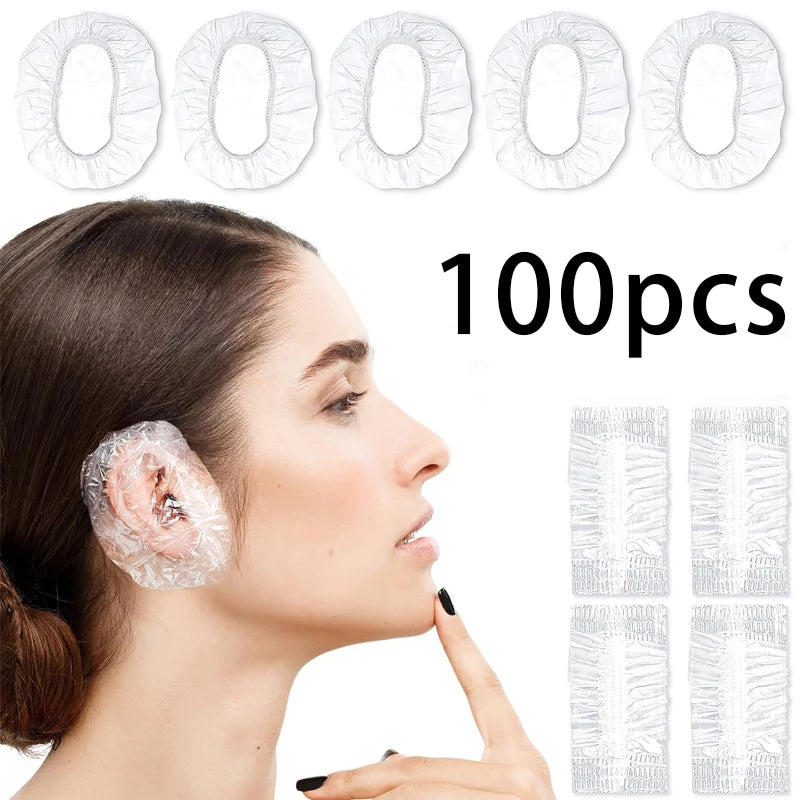 Transparent Disposable Earmuffs For Shower Waterproof Earplugs - 100pcs