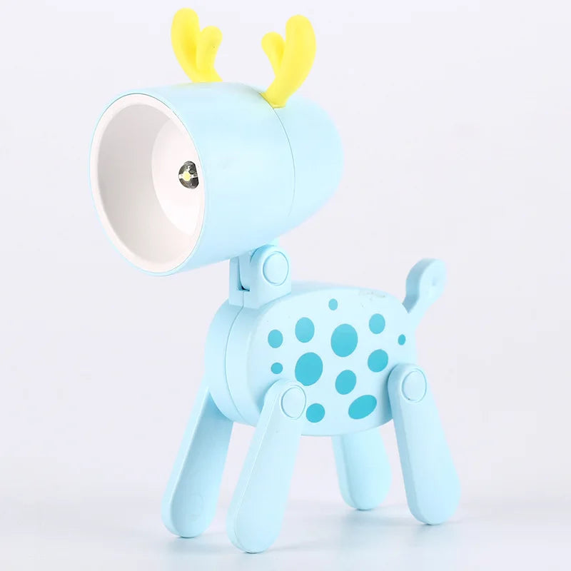 LED Night Light - Mini Folding Desk Lamp, Cute Pet Lights (Dog & Deer) Portable Night Light, Ideal Gift for Students and Living Room Decor
