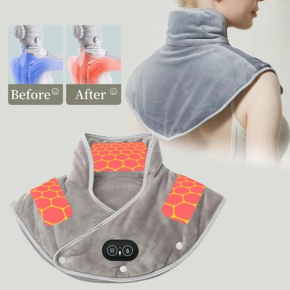 USB Heated Neck & Shoulder Massager - Cervical Support Wrap