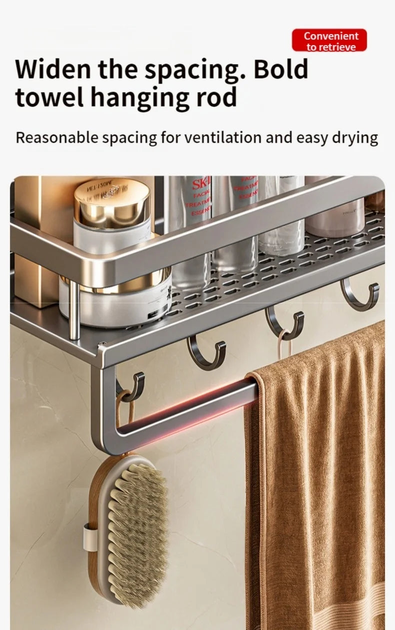 No Drill Bathroom Suction Cup Wall-Mounted Storage Shelf – Triangle Vanity Basket