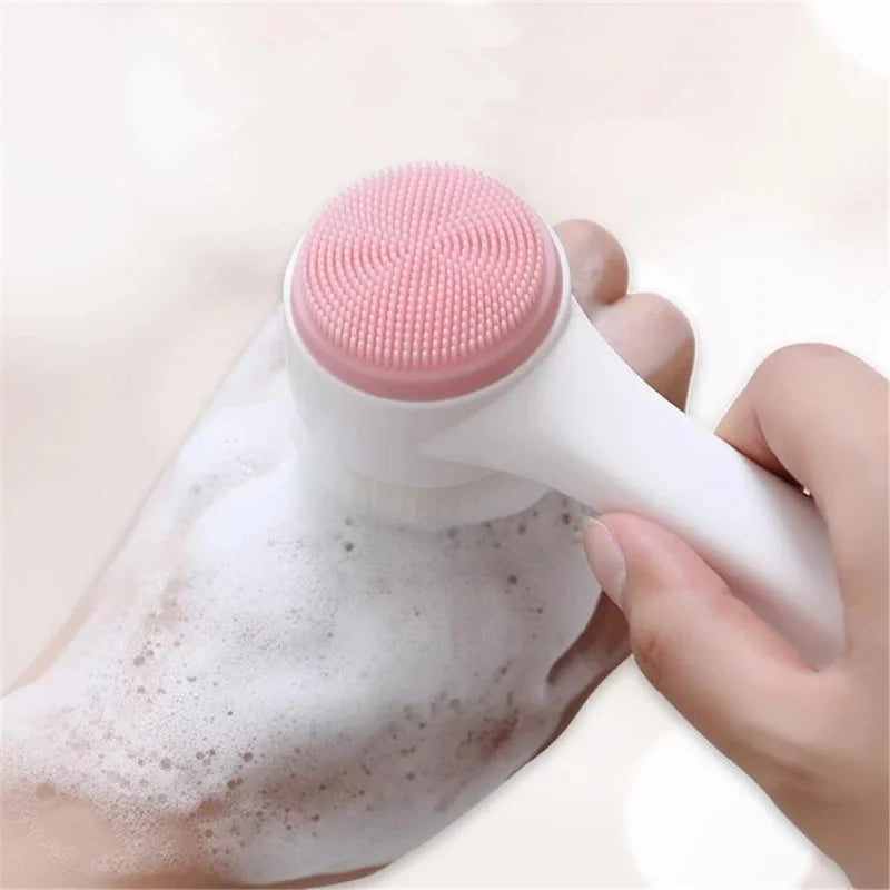 3D Double-Sided Silicone Facial Cleansing Brush – Exfoliator & Pore Cleaner