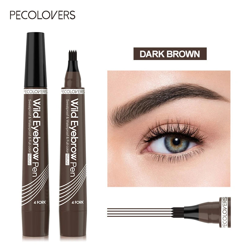 4-Point Eyebrow Pen – Long-Lasting Waterproof Liquid Microblading Tattoo Pencil for Natural Brows