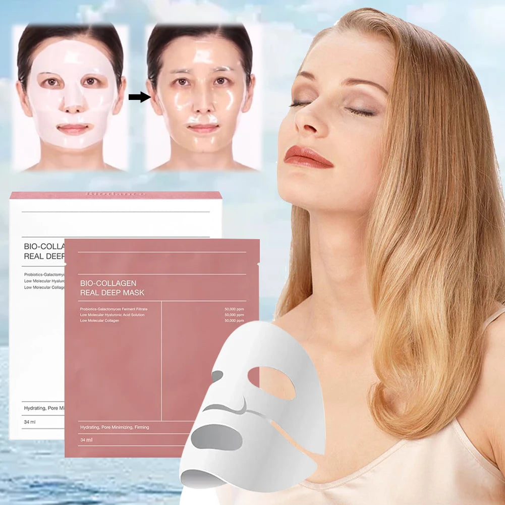 Bio-Collagen Real Deep Mask Face Mask Reduce Wrinkles Overnight 4pc