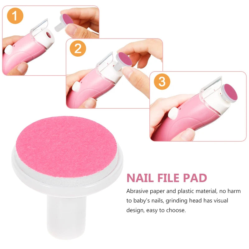 Baby Nail File Pads – Replacement Grinding Heads for Electric Nail Trimmer, Safe and Gentle Manicure for Babies