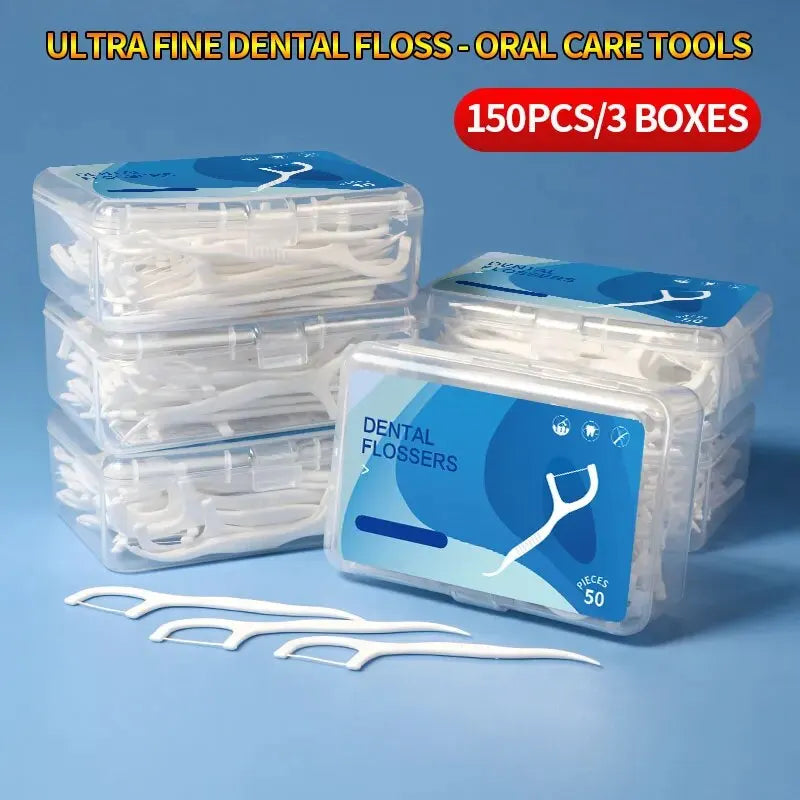 Disposable Dental Floss Picks - 150pcs for Easy Oral Care & Cleaning