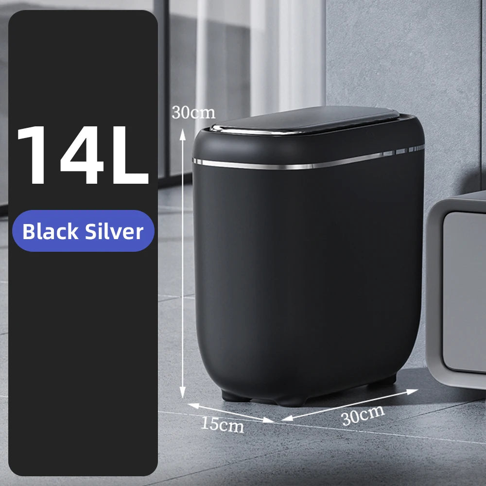 14L Bathroom Smart Sensor Trash Can - Automatic, Waterproof & Charging Wastebin