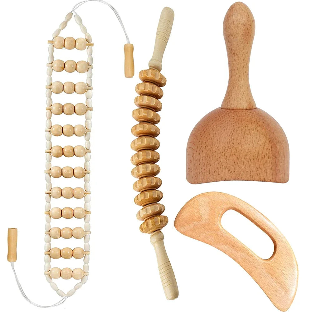 Wooden Therapy Massage Set – Anti-Cellulite & Body Slimming Gua Sha Tools (2/4/6/8PCS)