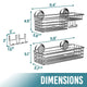 Shower Caddy 2-Pack with Hooks & Soap Holder, No Drilling, Heavy Duty Bathroom Organizer