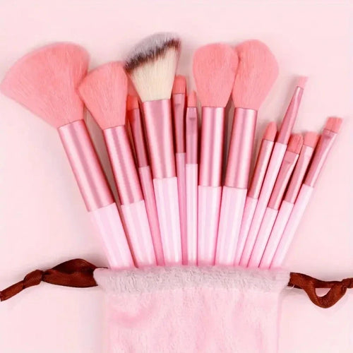 Premium Synthetic Nylon Bristle Makeup Brush Set - Soft, Gentle - 13pcs