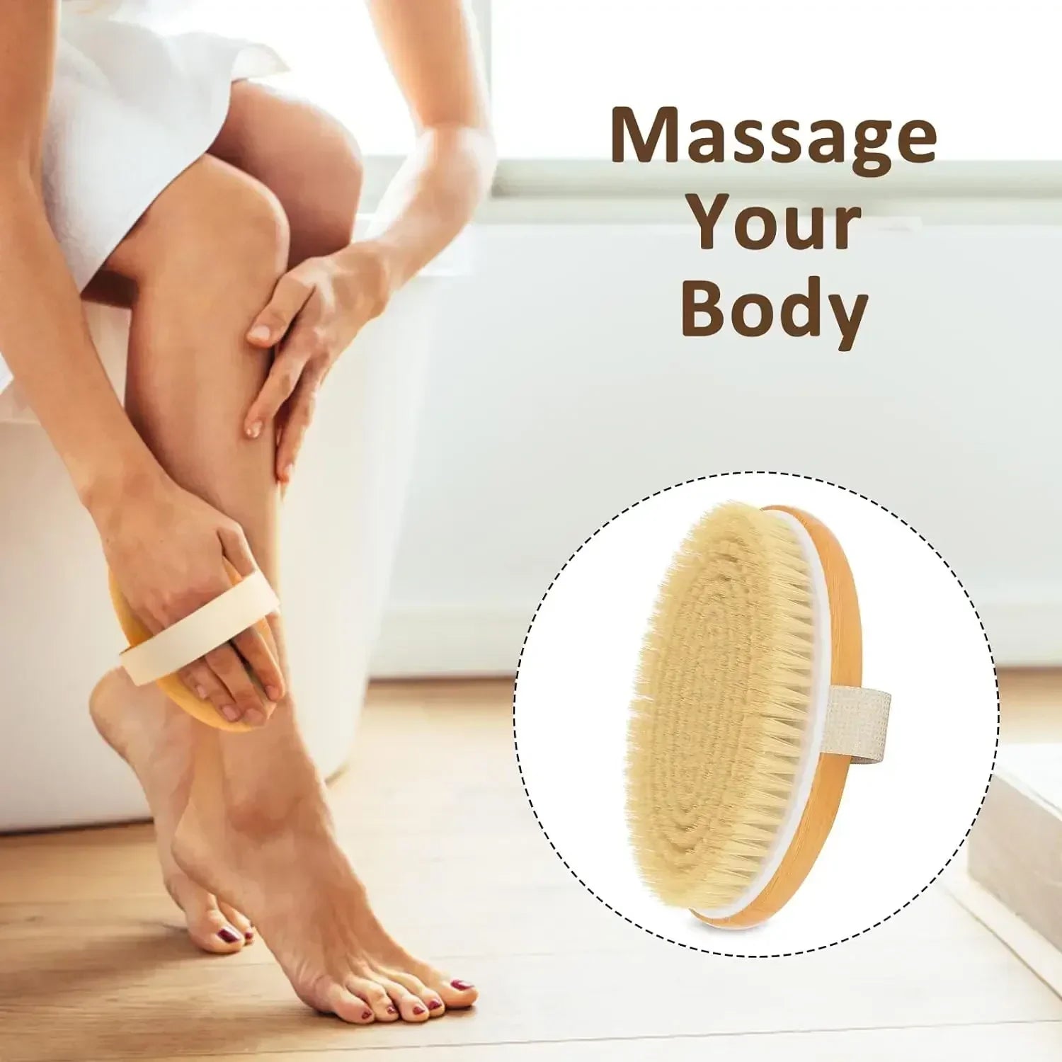 Dry Body Brushes – Exfoliating Scrubber with Natural Bristles for Improved Circulation & Smooth Skin