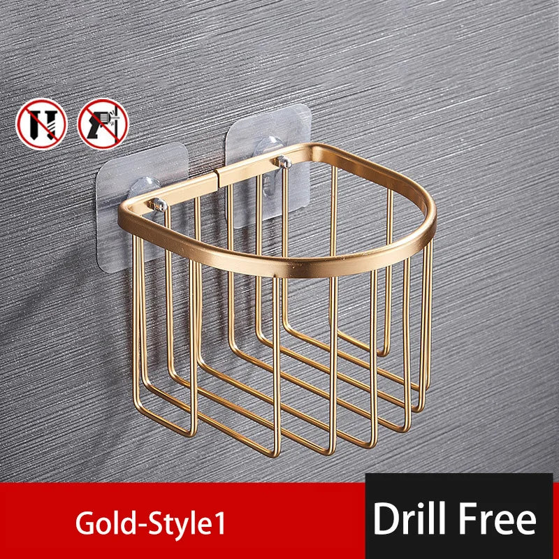 RustProof Space Aluminum Wall Mounted Shower Shelf with Suction Cup