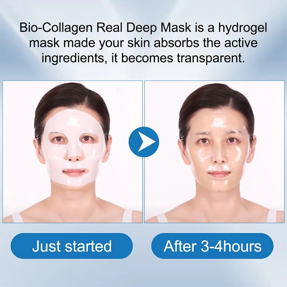 Bio-Collagen Real Deep Mask Face Mask Reduce Wrinkles Overnight 4pc