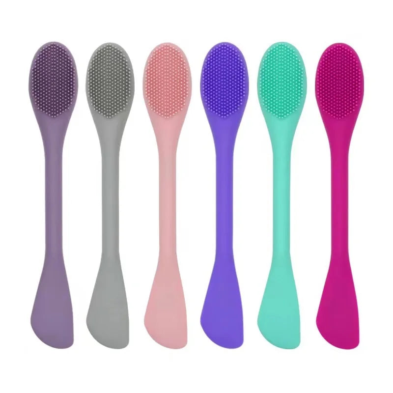 Double Headed Silicone Face Cleansing Scrubber Brush – Facial Mask Applicator & Makeup Brush for Skin Care