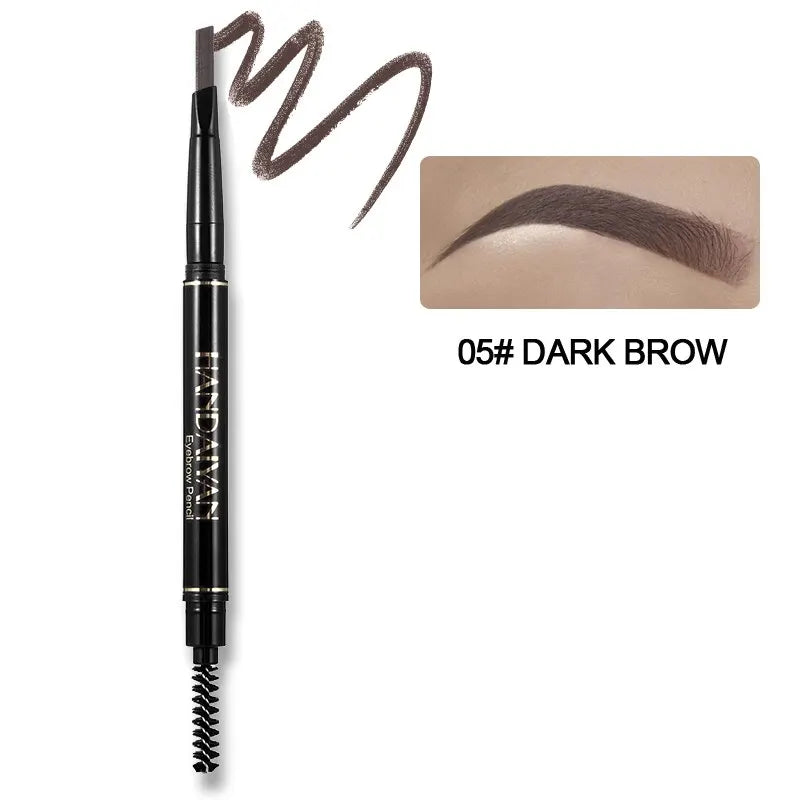 HANDAIYAN Eyebrow Pencil – Automatic Rotating Double-Head Triangle Pen, Long-Lasting Waterproof Makeup in 5 Natural Colors