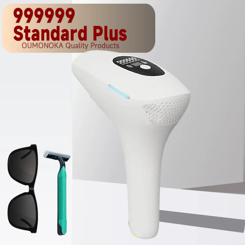 IPL 999,999 Flashes Laser Epilator, Painless Permanent Hair Removal Device for Women and Men, Bikini & Body Use