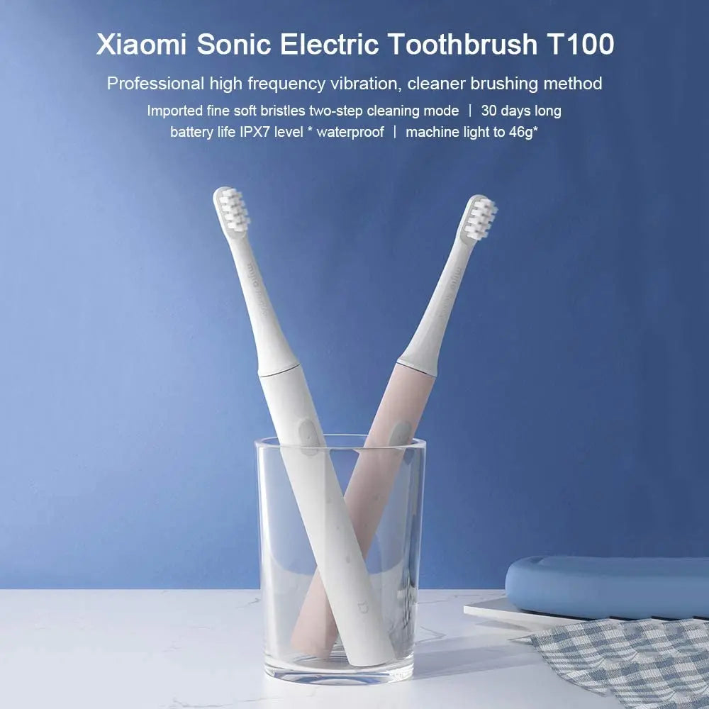 Xiaomi Mijia T100 Sonic Electric Toothbrush, USB Rechargeable, IPX7 Waterproof, 2 Modes, with Zone Reminder