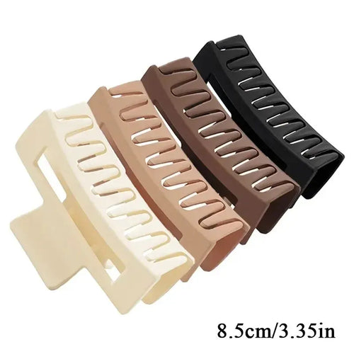 Hair Claw Clips | Simple Solid Color Hollow Shark Claw – 4pcs Set