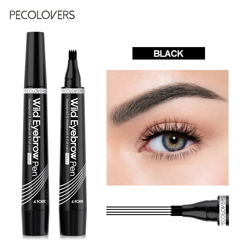 4-Point Eyebrow Pen – Long-Lasting Waterproof Liquid Microblading Tattoo Pencil for Natural Brows