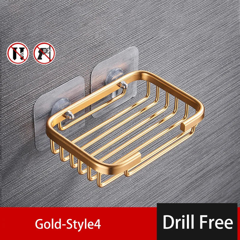 RustProof Space Aluminum Wall Mounted Shower Shelf with Suction Cup
