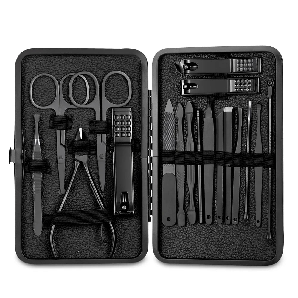 Manicure Tool Set Stainless Steel Cuticle Nipper Cutter Kit 7-18pcs