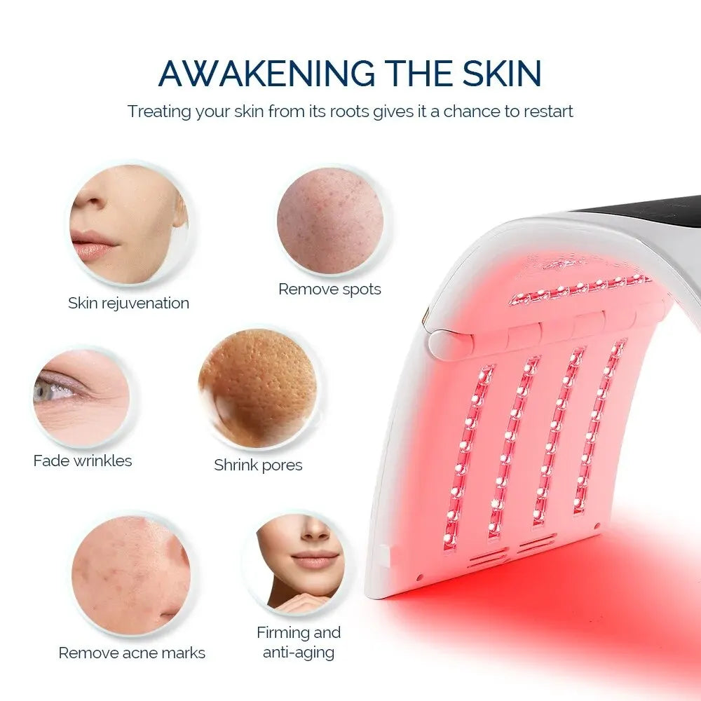 7-Color LED Photon Therapy Mask - Face, Neck & Body Skincare Device