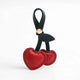 Cherry Bag Charm – Leather Handbag Pendant & Keychain with Love Heart for Schoolbag and Accessories