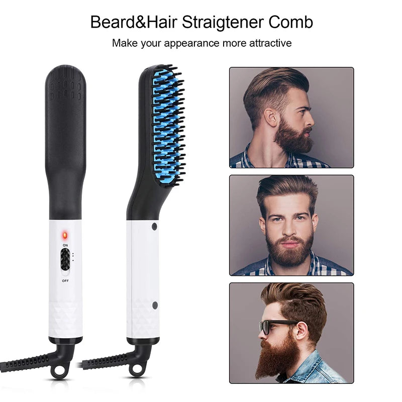 Hot Comb Straightener Electric Negative Ion Heating Comb For Men Beard