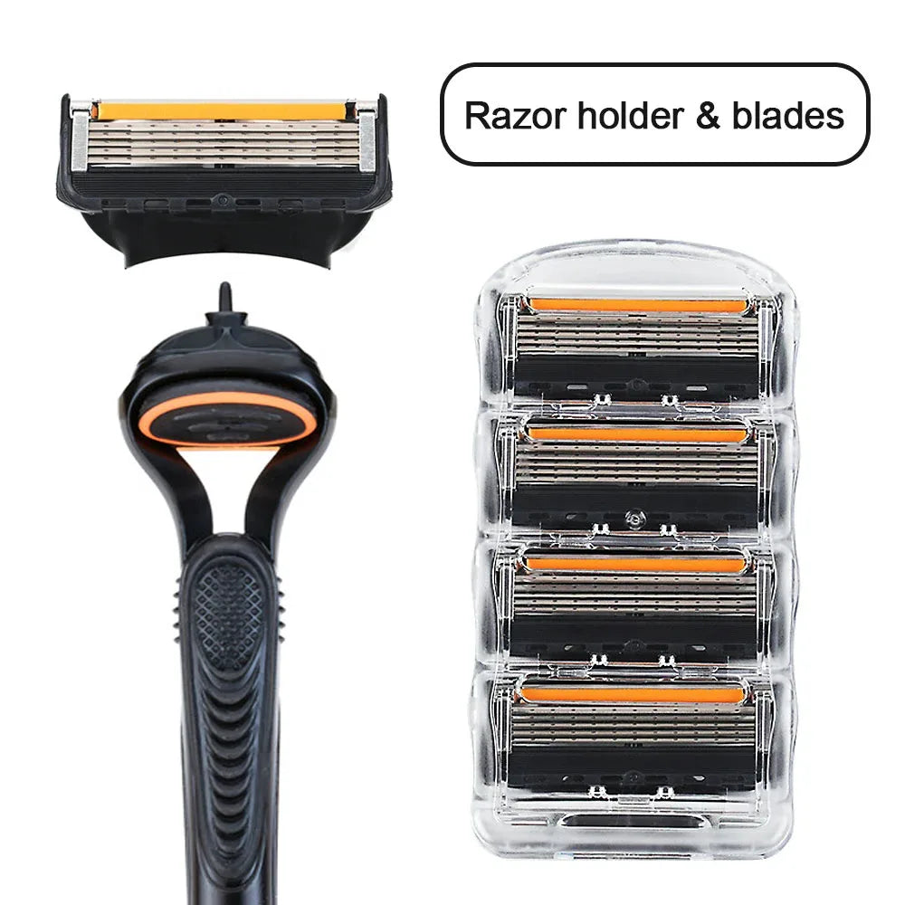 Men's Razor Fusion Pro Power Shaving Shaver Male - 4/12/24 Pcs 5-layer