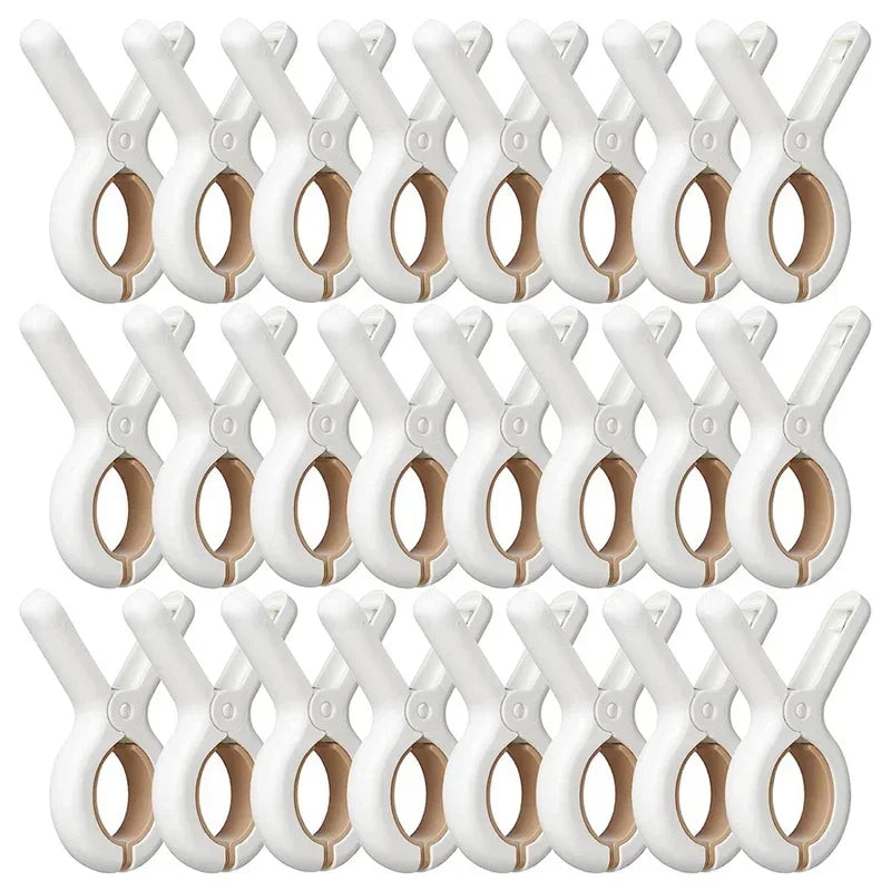 12/24 Plastic Clothes Pins for Laundry – Beach Towel Clips, Blanket & Clothespins for Clothesline and Hanging Rack