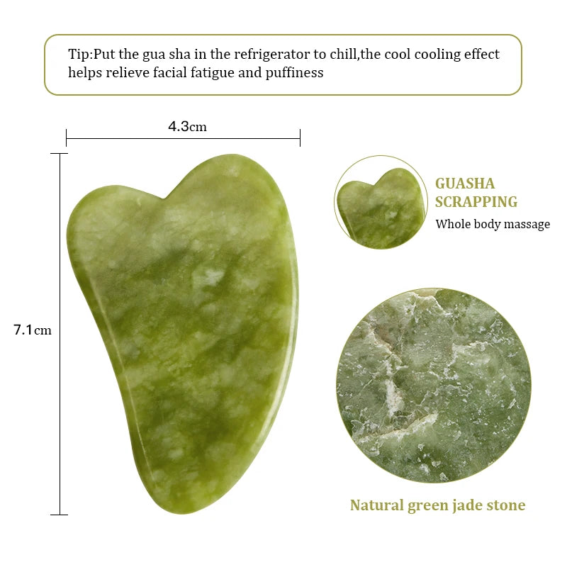 Natural Rose Jade Gua Sha - Facial & Body Massager for Skin Lifting & Wrinkle Care